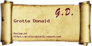 Grotte Donald névjegykártya